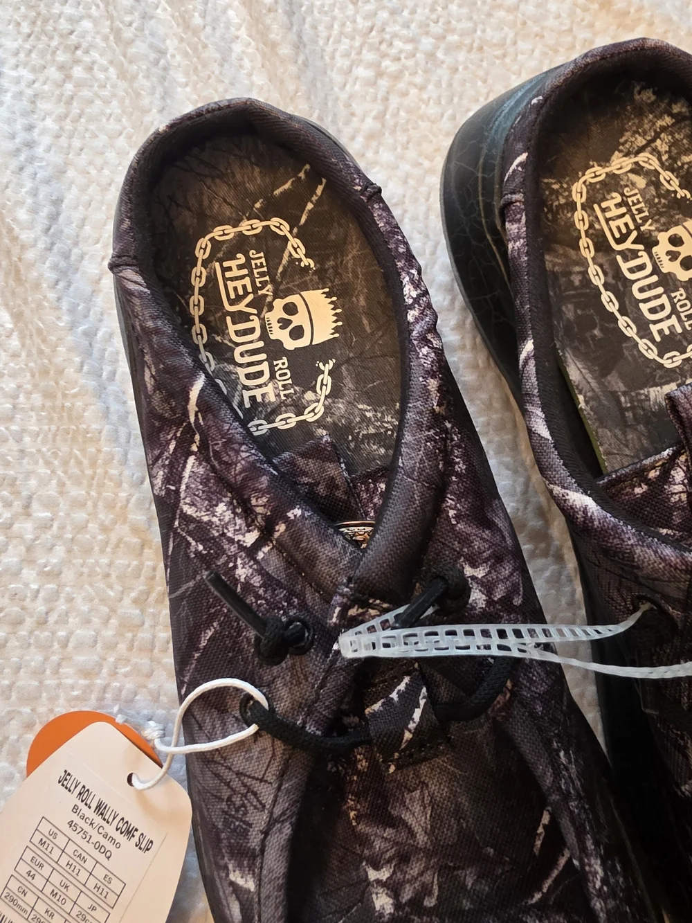 Hey Dude Jelly Roll Black/Camo Lightweight Slip-On Shoes 11 Nwt